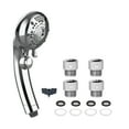 thumbnail image 1 of Shower Head 6 Settings Handheld Showerhead With ON/Off Full Shutoff Push Button To Control Angle Adjustable Water Saving Body Sprays 4 Types Of Adapters, 1 of 5