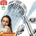 thumbnail image 1 of Shower Head, 4.8" High Pressure Rain Shower head Combo, 9-Mode Adjustable Stainless Steel Polished Chrome Rain Shower Head with Durable Nozzles, 1 of 8