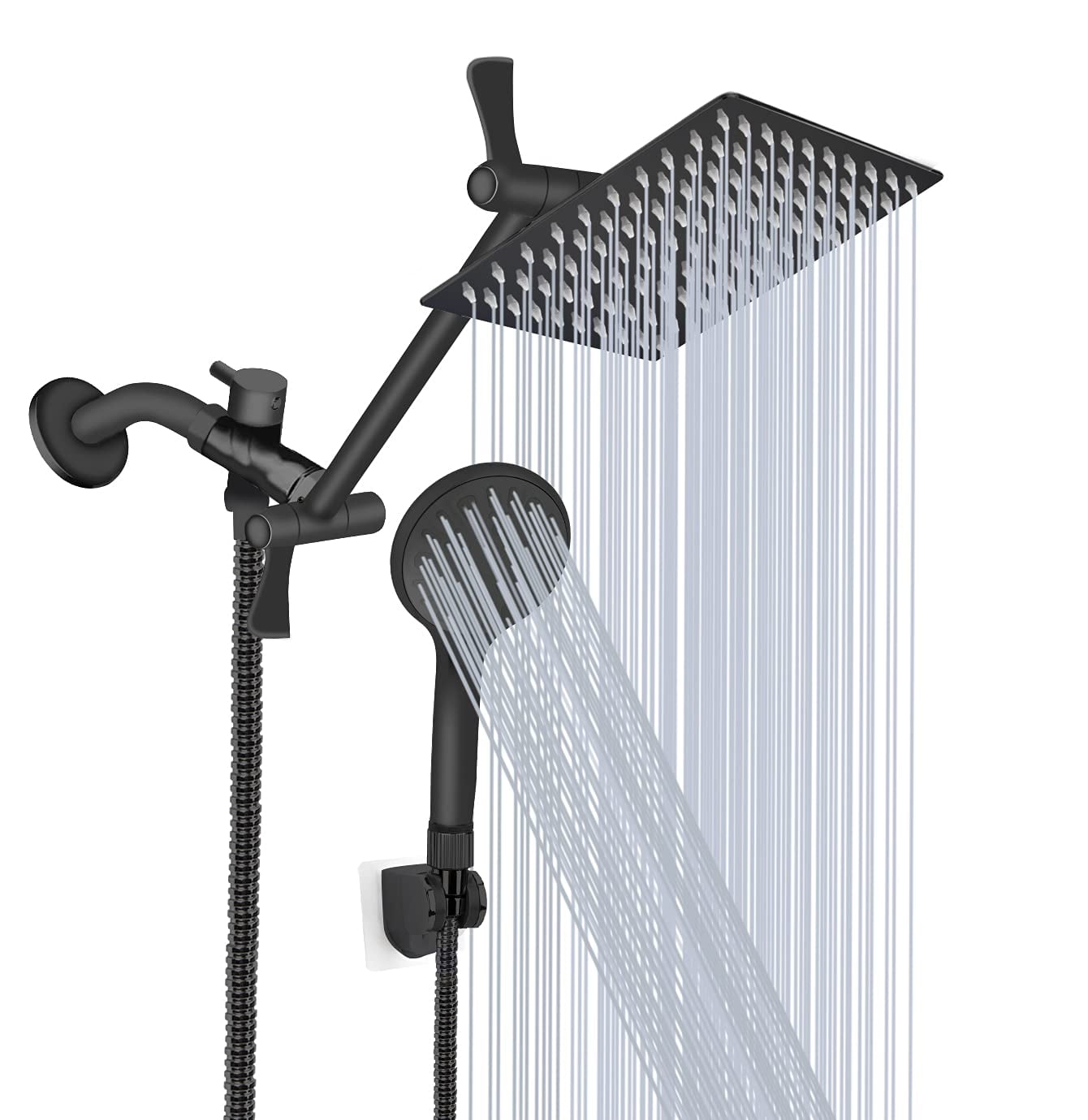 ecooe Stainless Steel Shower Wiper Extended 31 cm Black Shower