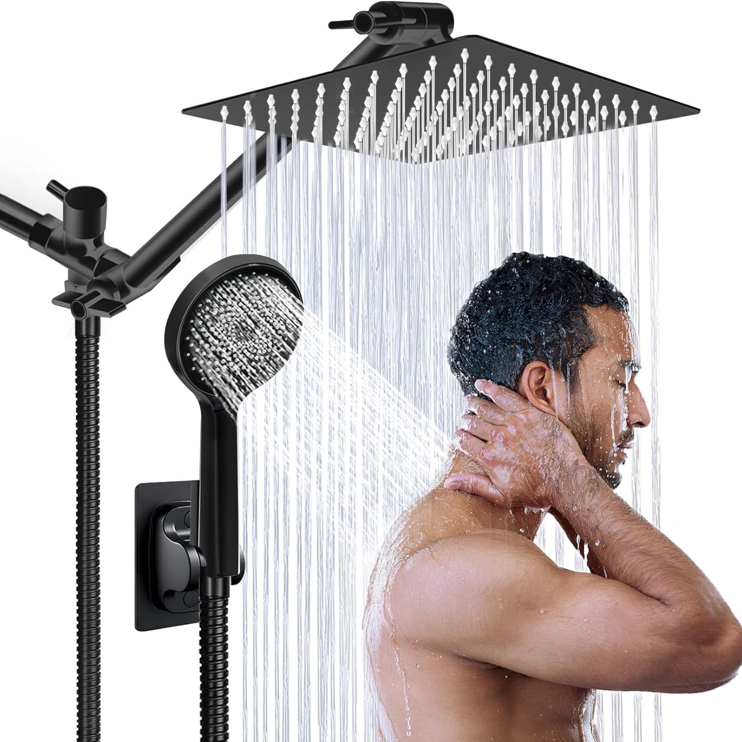 Shower Head,8”Rain Shower Head with Handheld Spray Combo with 11 ...