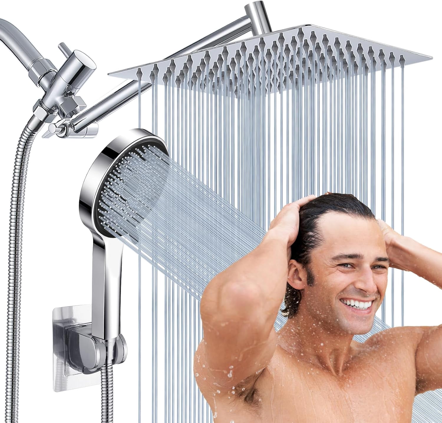 Shower Head, 8" Rain Shower Head with Handheld Spray Combo with 11 ...