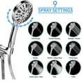 Shower Head 9 Functions Handheld Pressurized Water Saving Shower Set