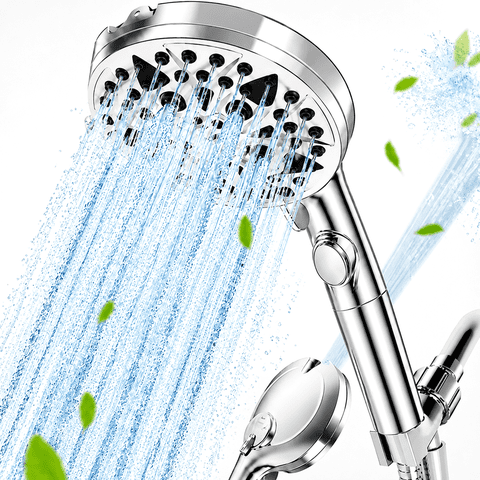NIUTA Shower Head with Handheld, 9-Mode High Pressure Shower Head with Hose, Handheld Shower Head with ON/OFF Switch, Detachable Shower Head, Anti-Clog Nozzles, Stainless Steel Hose & Wall Bracket