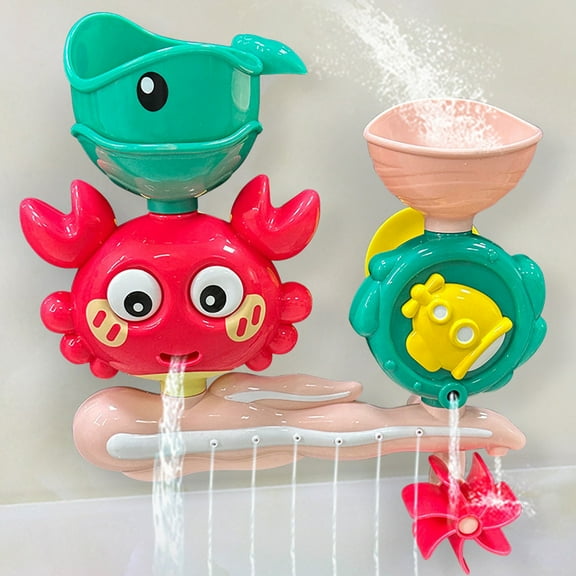 Shower Head Bath Toy - Crab Water Wheel Spinning Toy for Bathroom, Happy Children Water Play for Bathtub, Fun Bath Toy with Suction Cup, Interactive Tub Toy for Toddlers