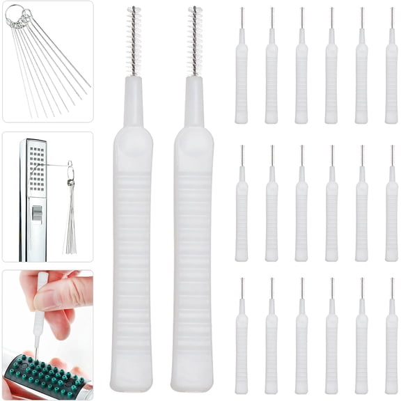Shower Head Cleaner Brushes, Shower Head Cleaner Pins Calcium Build Up Clog Clean Needle Picks Shower Cleaning Brush Shower Head Cleaner Tool Brush for Small Holes Gaps Grooves Spray Nozzles etc