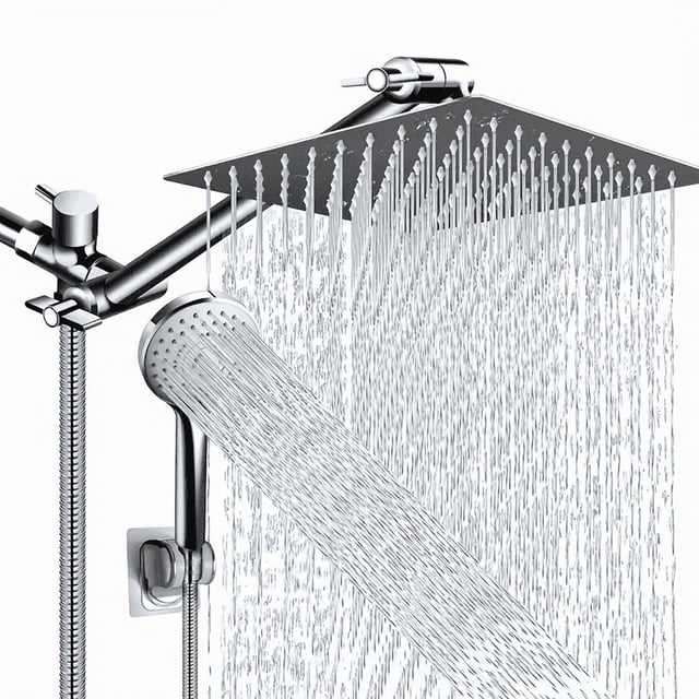 Shower Head Combo, 8/10/12 Inch High Pressure Rain Shower Head With 13 ...