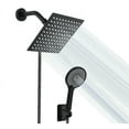 thumbnail image 1 of Shower Head Combo, 8 Inch High Pressure Rain Shower Head with 4 Spray Settings,Height/Angle Adjustable, Chrome, Matte Black, 1 of 4