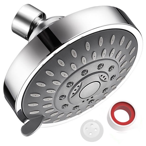 Shower Head, Czzoypi High Pressure 5-Setting Shower Spray, 4 Inch Wall Mount Fixed Showerhead with Self-Cleaning Nozzles Easy Install