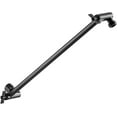 thumbnail image 1 of Shower Head Extension Arm, 16 in Shower Extension Arm with Locking Nut, Adjustable Height and Angle Shower Arm Extender, Universal G1/2 Connector for Fixed and Handheld ShowerHead, Matte Black, 1 of 14