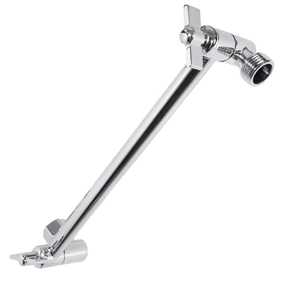 Shower Head Extension Arm Adjustable 10" Shower Head Extender Solid Brass Construction Universal High And Low Pipe Height Extension Shower Handheld Holder Oil Rubbed Shower Head Detachable Shower