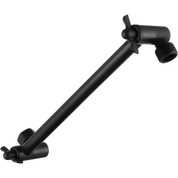Shower Head Extension Arm for Adjustable Height and Angle Universal Brass Constructed Shower System Upgrade High and Low Extender for Enhanced Comfort and Versatility, 31 cm, Black
