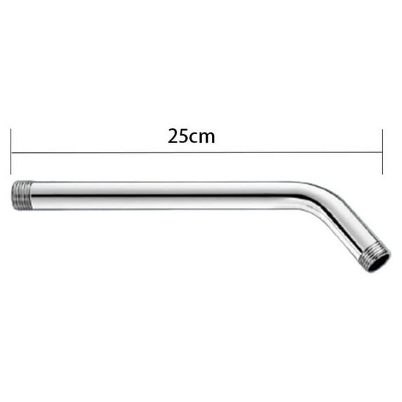 Shower Head Extension Arm, Replacement Right Angle Arm Extender 10 Inches Long High Rise Handheld Pipe Chrome Plating Wall Mounted Stainless Steel Bathroom Accessory Standard 1/2" Connection Finish