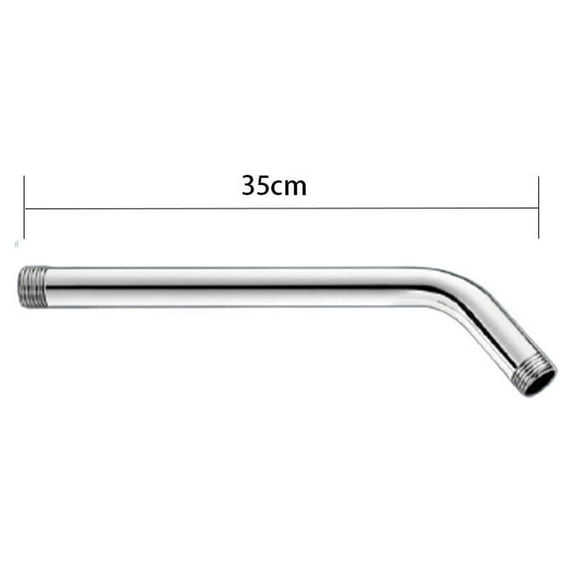 Shower Head Extension Arm, Replacement Right Angle Arm Extender 14 Inches Long High Rise Handheld Pipe Chrome Plating Wall Mounted Stainless Steel Bathroom Accessory Standard 1/2" Connection Finish