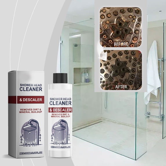 Shower Head Faucet Descaling Cleaner,Powerful Decontamination Limescale Deposit Remover,Fast Acting Convenient Sanitary Nozzle Cleaning Solution for Bathroom 100ml