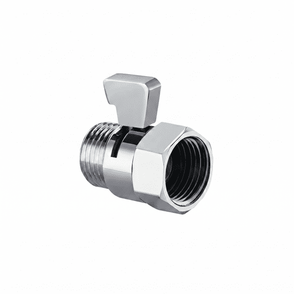 Shower Head Flow Control Valve, Solid Brass Water Flow Regulator with Adjustable Lever, Chrome