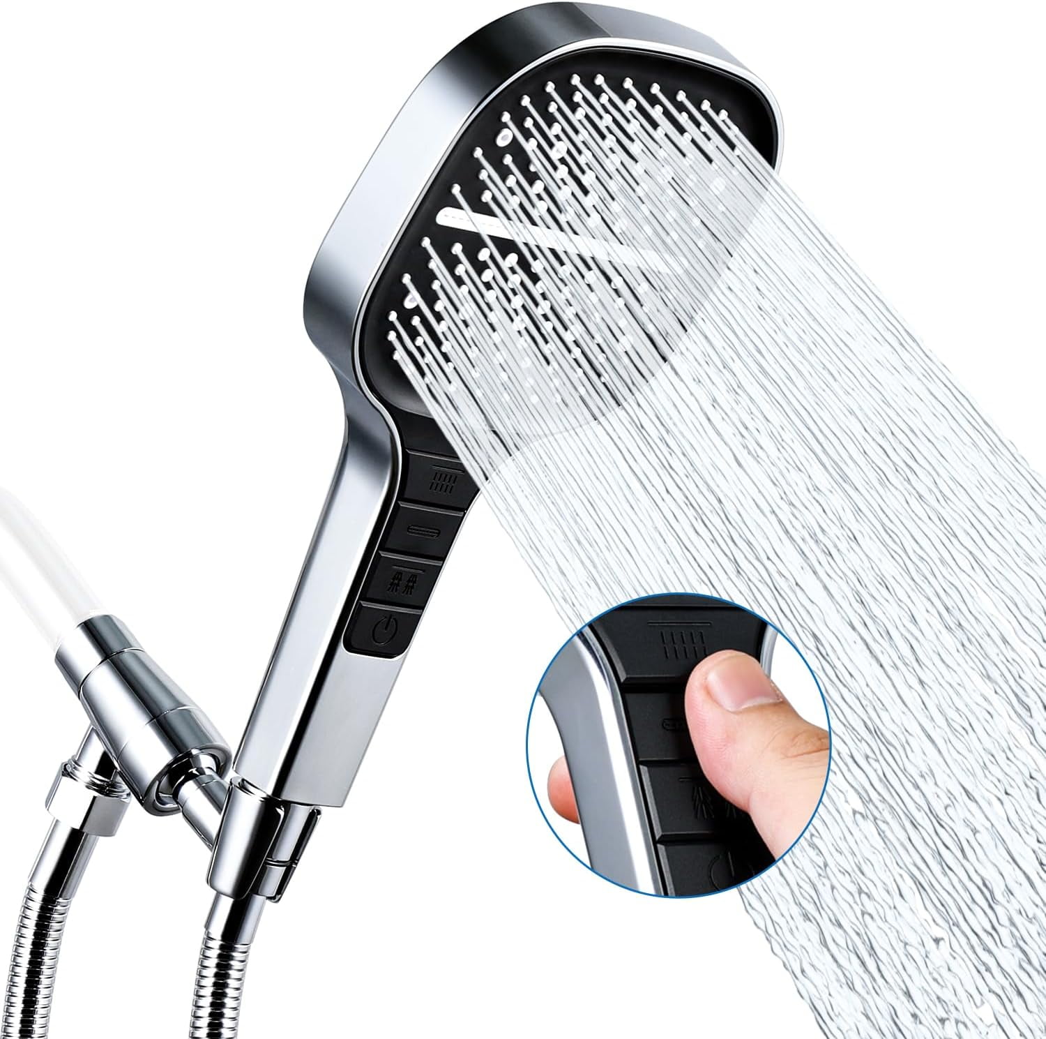 matte black shower head showerhead with handheld sprayer easy install bath shower Shower Head