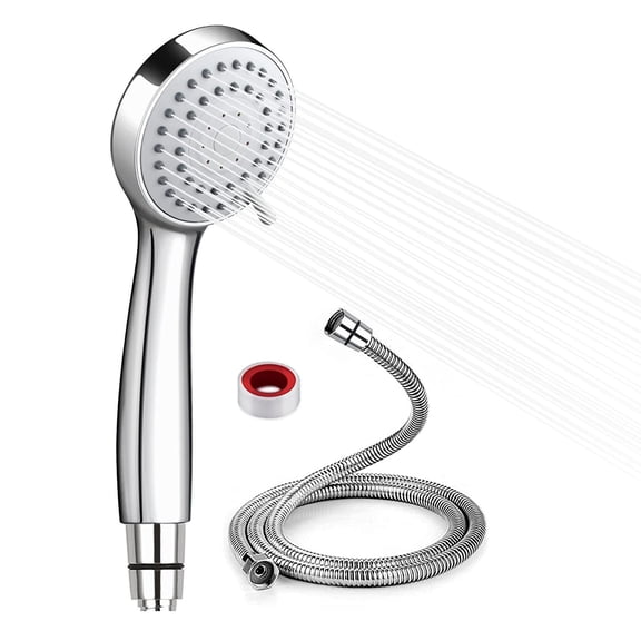 Shower Head Hand Shower 3 Jet Types High Pressure With 1.5M Hose Water Saving Shower Head Handheld Shower Head With Shower Hose And Teflon Tape