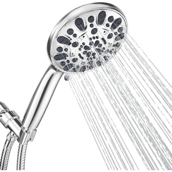 Handheld Showerhead , 7 Spray Settings High Pressure Shower Heads with Hose Removable Showerhead Hand Held for Bathroom, Chrome