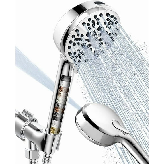 Shower Head with Handheld High Pressure-Full Body Coverage Powerful Rain Showerhead Extra 60" Long Hose and Adjustable Brass Joint Holder- The Perfect Detachable Heads for Bathroom Upgrade