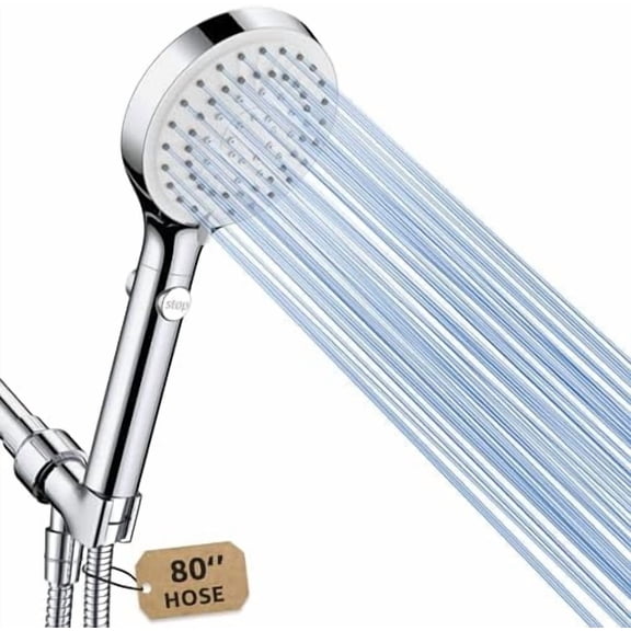 Shower Head with Handheld, High Pressure Handheld Shower Head with 80" Extra Long Stainless Steel Hose & Adjustable Bracket, Showerhead with ON/OFF Switch for Pets Bath