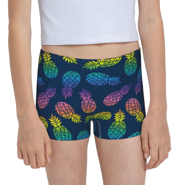 Easygdp Retro Bright Pineapple Girls Hipster Cotton Underwear Little