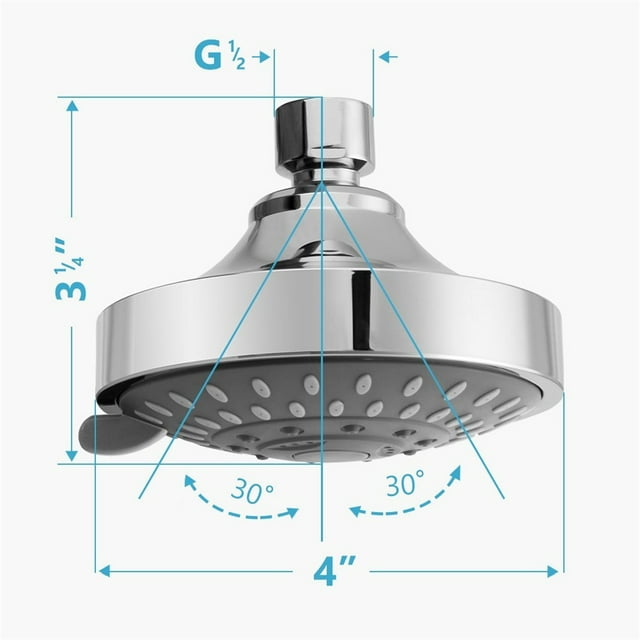 Shower Head High Pressure 4 Inch 5setting Adjustable Shower Head Top