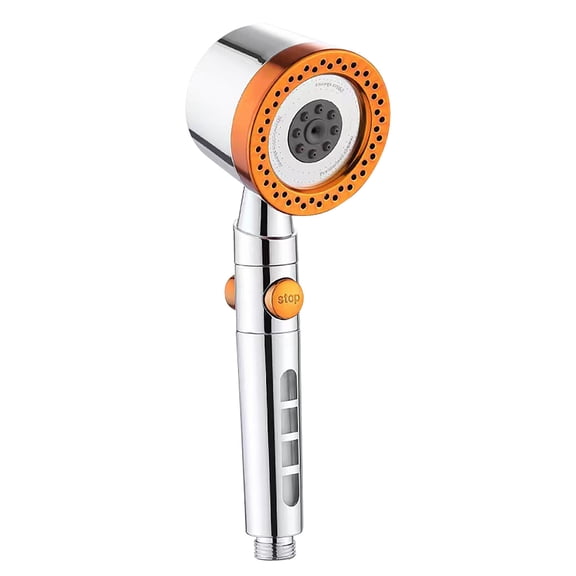 Shower Head High Pressure Handheld with 6 Spray Modes Massage Filter Rainfall Setting Water Saving Efficient Flow Adjustable Hose Easy Installation ABS Material