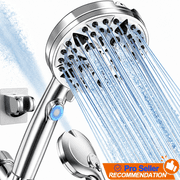 Shower Head - 9-Mode High Pressure Handheld Shower Head with Water Stop Button, Shower Head with Ultra-long Stainless Steel Hose, 9 Spray Settings
