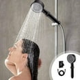 thumbnail image 1 of Shower Head - High Pressure Handheld Showerhead for Hard Water, 8 Spray Modes, Adjustable Multifunction ABS Hand Shower with Hose & Bracket, Black, Easy Install, 1 of 10