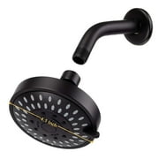 Shower Head High Pressure Rain Fixed Showerhead 5-Setting With Adjustable Metal Swivel Ball Joint - Relaxed Shower Experience Even At Low Water Flow & Pressure4.1 InchMatte Black ZHANGYING