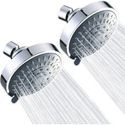 Shower Head High Pressure Rain Fixed Showerhead 5-Setting with Adjustable Metal Swivel Ball Joint - Relaxed Shower Experience Even at Low Water Flow & Pressure