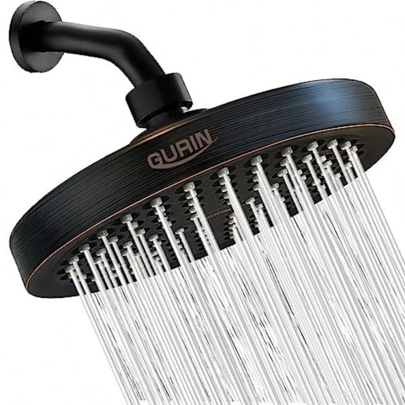 Shower Head High Pressure Rain Luxury Bathroom Showerhead with Adjustable Angles Anti-Clogging Silicone Nozzles - Oil Rubbed Bronze 6 Inch Round