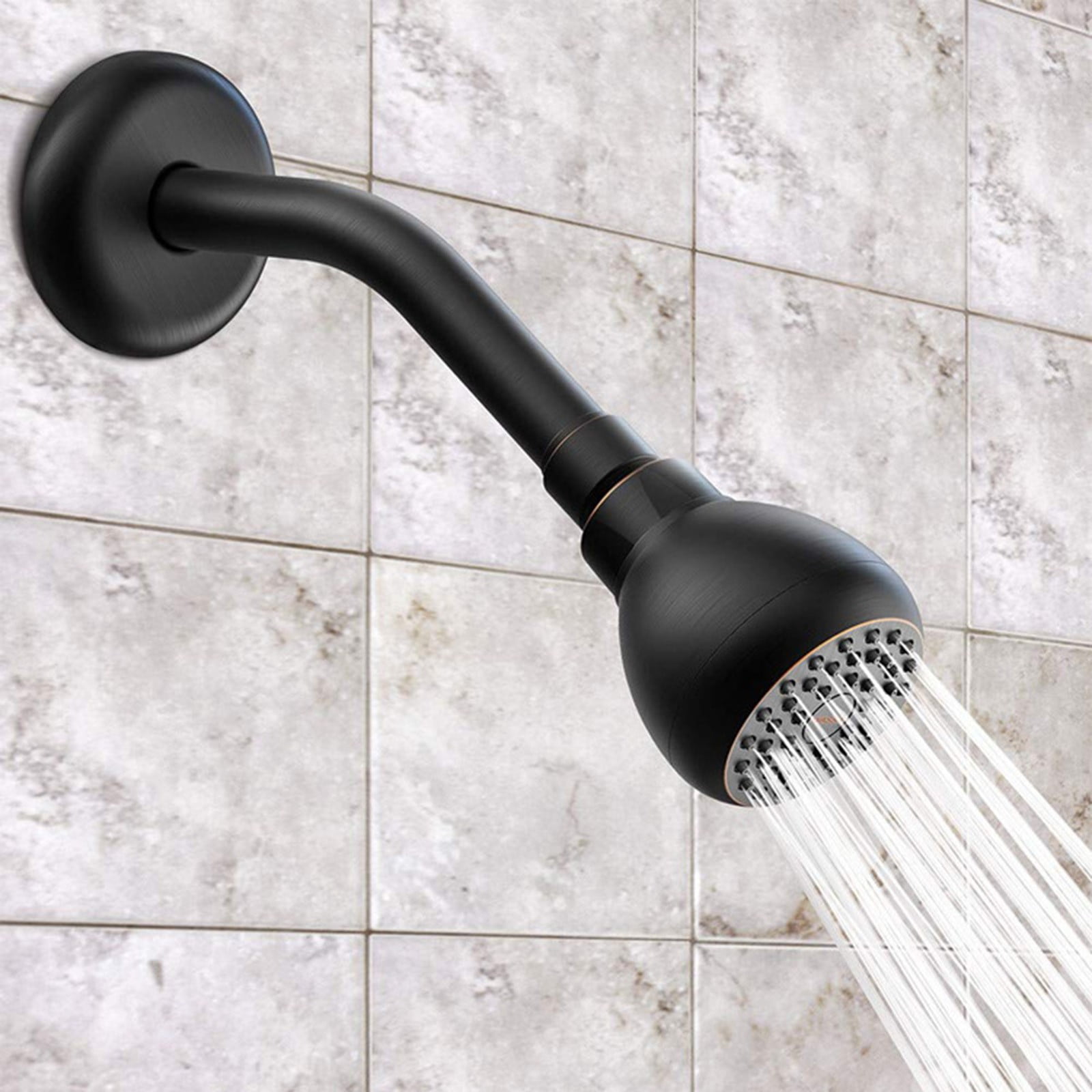 Shower Head High Pressure Rain Modern Black Look The Adjustable Replacement For Your Bathroom