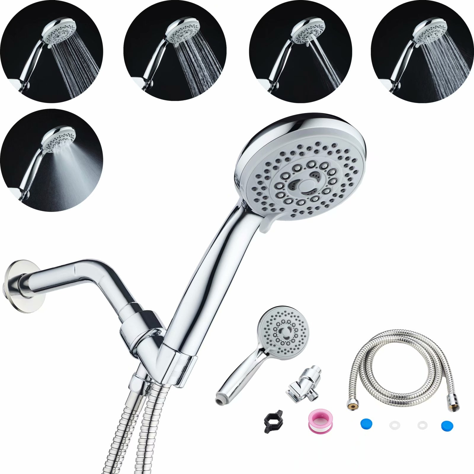 Shower Head High Pressure Water Saving 5 Mode Function Spay Handheld