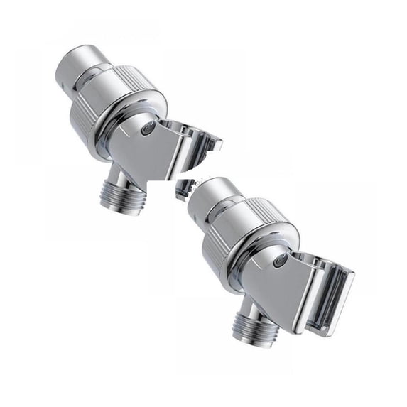 Shower Head Holder for Handheld Shower Head,Solid Adjustable Shower Arm Mount for Connecting Shower Arm and Shower Hose,Universal 1/2 Inch IPS Female Inlet and Male Outlet,3.14Inch (Z-Silver 2 Pcs)
