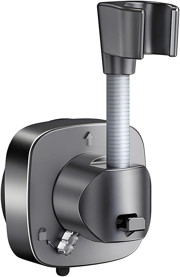 Shower Head Holder Wall Mounted, 360° Adjustable Handheld Shower Head Bracket Holder, Suction Cup Installation Shower Wand Holder, Multi-Directional Removable Wall Mounted Suction Bracket (Gray)Z