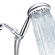 Shower Head, SR SUN RISE 6-Settings 5" High Pressure Handheld Shower Head Set with 2.45 Meter/96 Inch/ 8 FT Long Shower Hose and Shower Arm Mount with Brass Ball Joint,Chrome