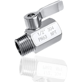 Shower Head Shut Off Valve, 304 Stainless Steel Mini Ball Valve (1/2 Female x Male) NPT Thread, Shower Water Flow Control Valve