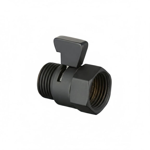 Shower Head Shut Off Valve, Brass Water Flow Restrictor, Matte Black