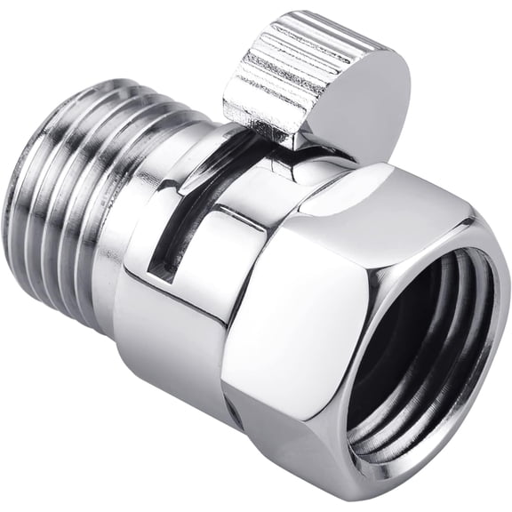 Shower Head Shut Off Valve,Brass Shower Flow Control Valve G1/2 Flow Pressure Regulator (Female and Male) Water Flow Restrictor for Handheld Shower, Bidet Sprayer, Chrome
