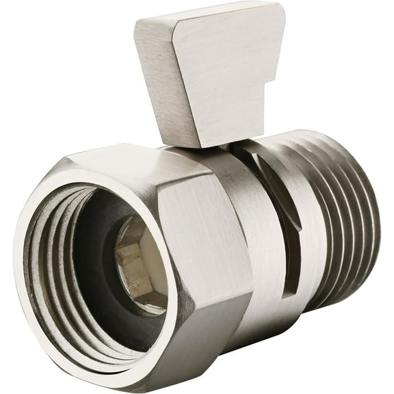 Shower Head Shut Off Valve,Brass Shower Flow Control Valve G1/2 Flow Pressure Regulator (Female and Male) Water Flow Restrictor for Handheld Shower, Bidet Sprayer, Chrome