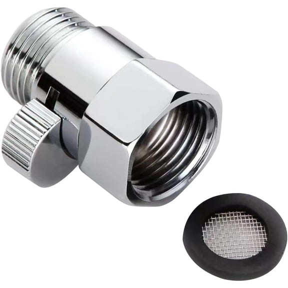 Shower Head Shut Off Valve,Brass Water Flow Control Valve G1/2 Flow Pressure Regulator with Handle LevelCut Off Valves for Shower Head or Bidet Spray,Brass (Silver)
