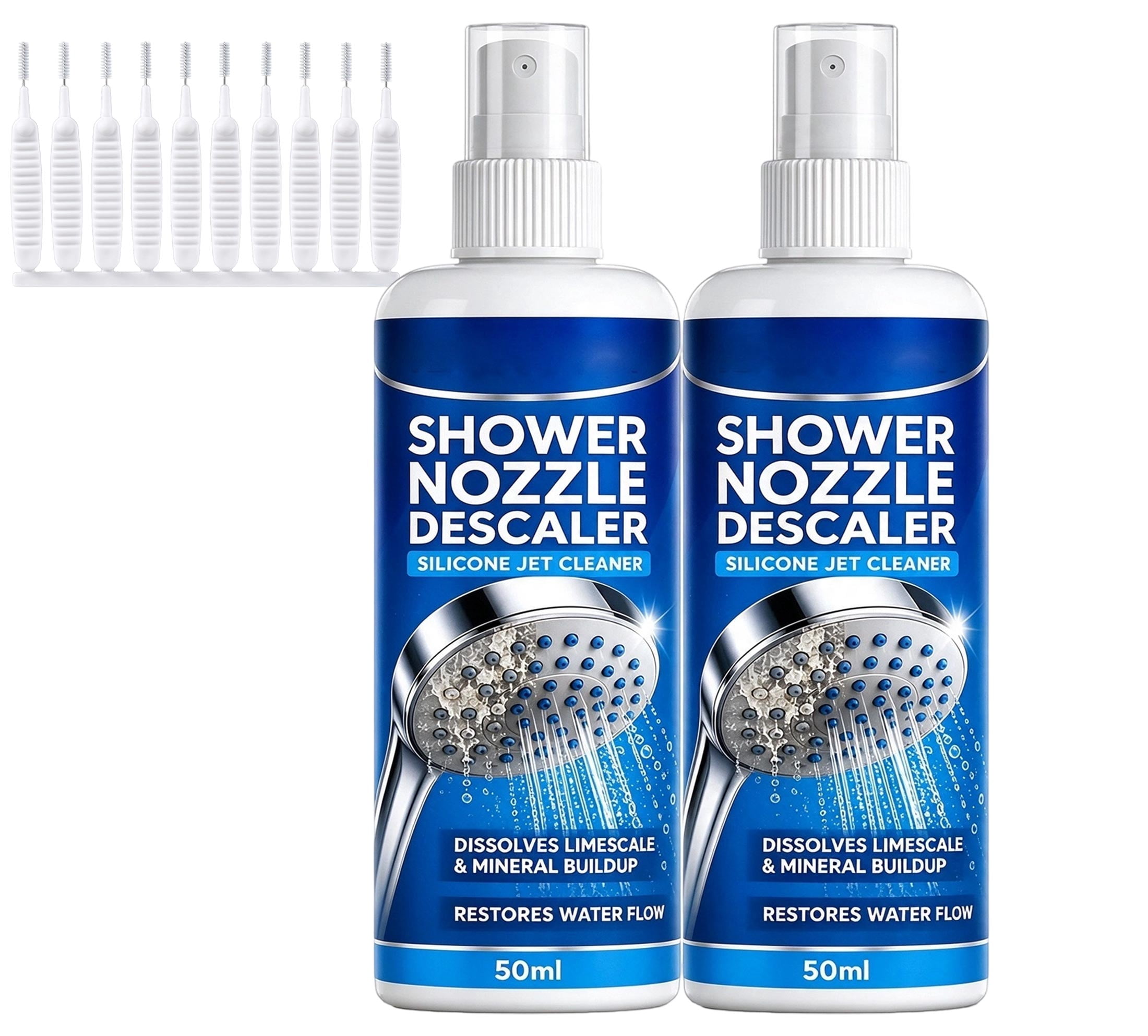 Shower Head Silicone Nozzle Descaler, Fast-Acting Limescale Remover ...