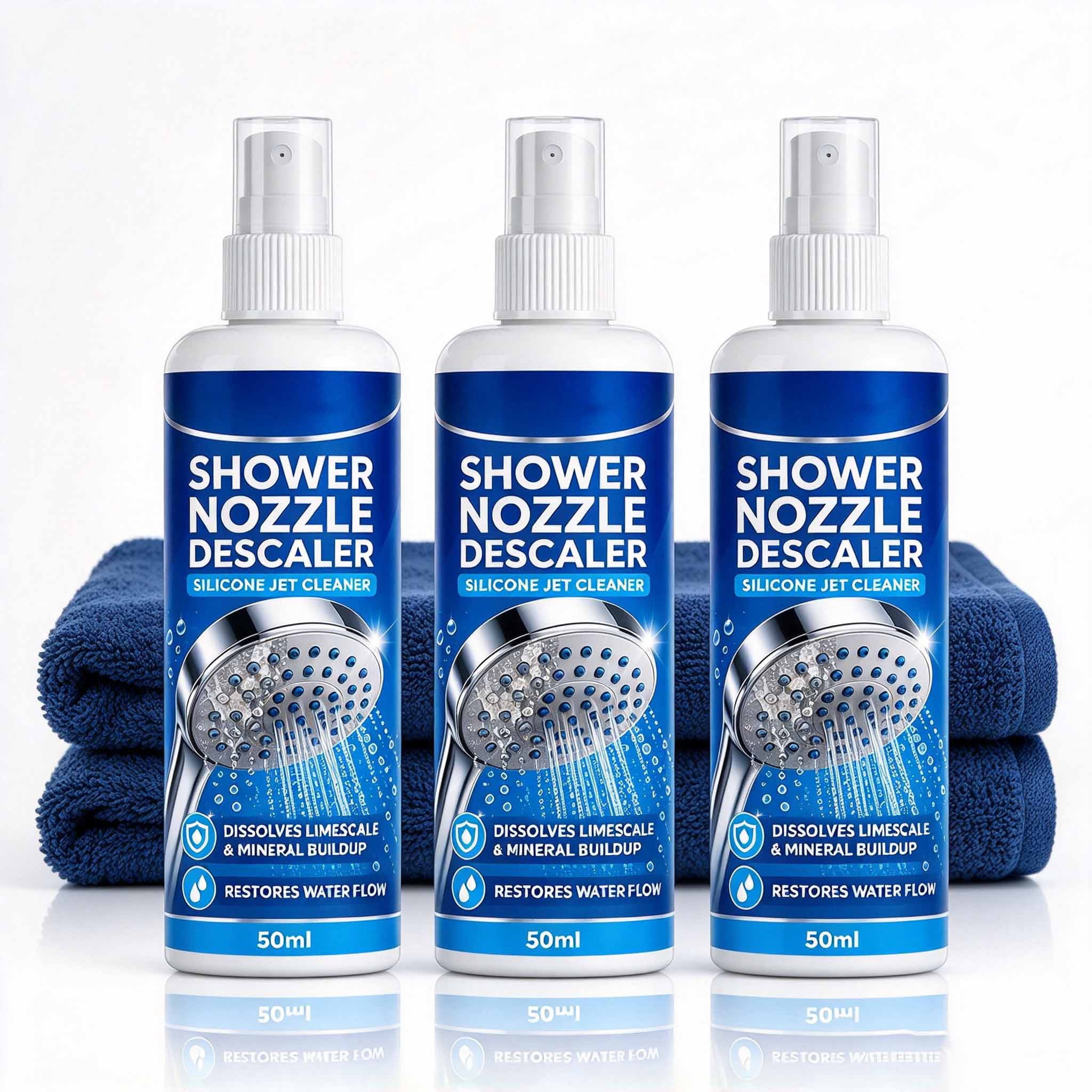 Shower Head Silicone Nozzle Descaler with Towels,Silicone Jet Cleaner ...