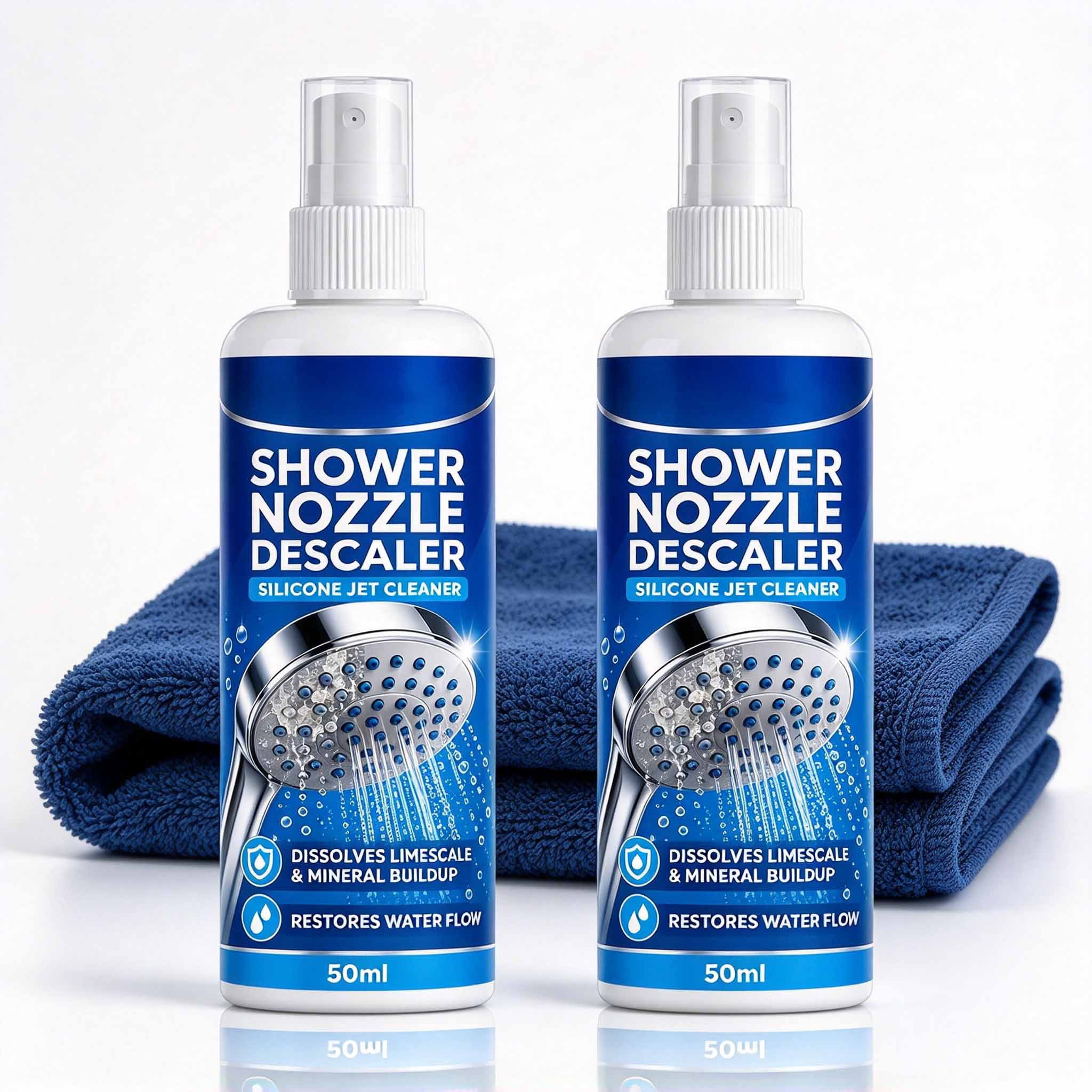 Shower Head Silicone Nozzle Descaler with Towels,Silicone Jet Cleaner ...