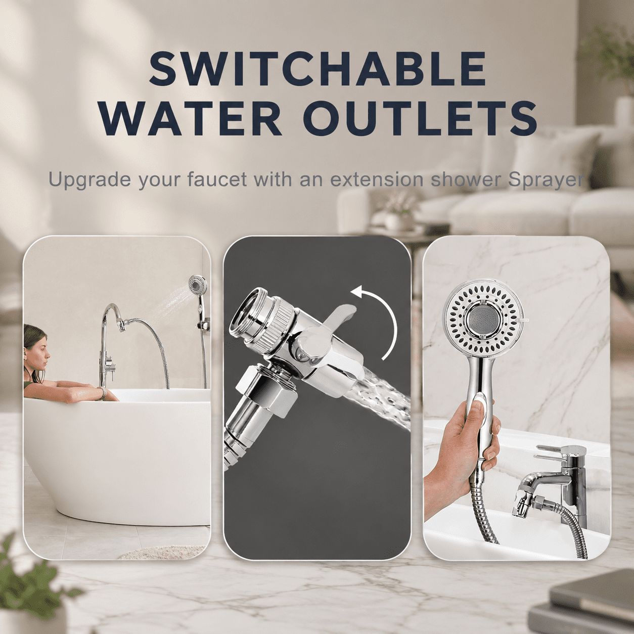 Shower Head Sink - Faucet Bathtub Hose Sprayer Attachment With 9 ...