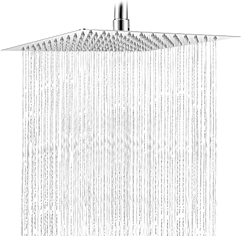 Shower Head,Square Anti-Scaling Stainless Steel Ultra-Thin Shower Head ...