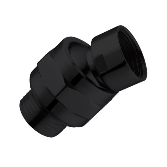 Shower Head Swivel Adapter, 360° Adjustable Durable Stainless Steel Ball Joint with G1/2 Connection, No Tool Installation Shower Arm Extension for Most Rainfall Shower Heads, 1Pc(Black,1.9x0.5")