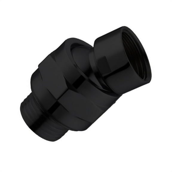 Shower Head Swivel Adapter, 360° Adjustable Durable Stainless Steel Ball Joint with G1/2 Connection, No Tool Installation Shower Arm Extension for Most Rainfall Shower Heads, 1Pc(Black,1.9x0.5")