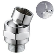 Shower Head Swivel Ball Adapter - Solid Brass Shower Connector Ball Joint Adjustable Universal Shower Arm Extension Component Silver G 1/2, 1.93Inches